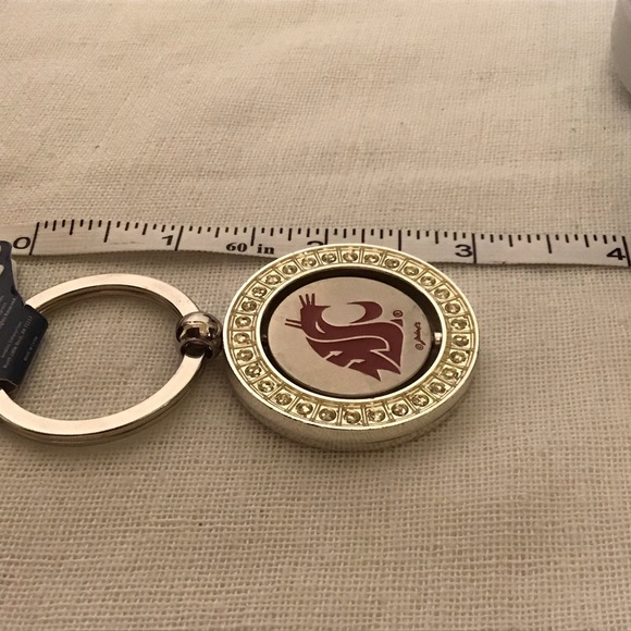 Washington State Rhinestone Spinner Keychain - Picture 6 of 6